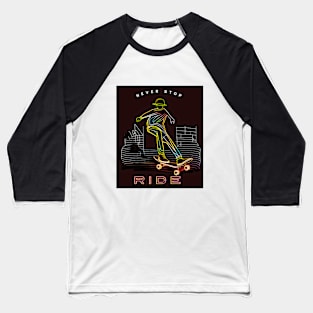 Skateboard Art Design Baseball T-Shirt